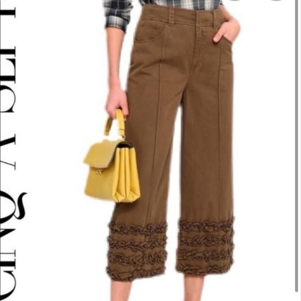 Cinq a sept cropped ruffled capris size 8